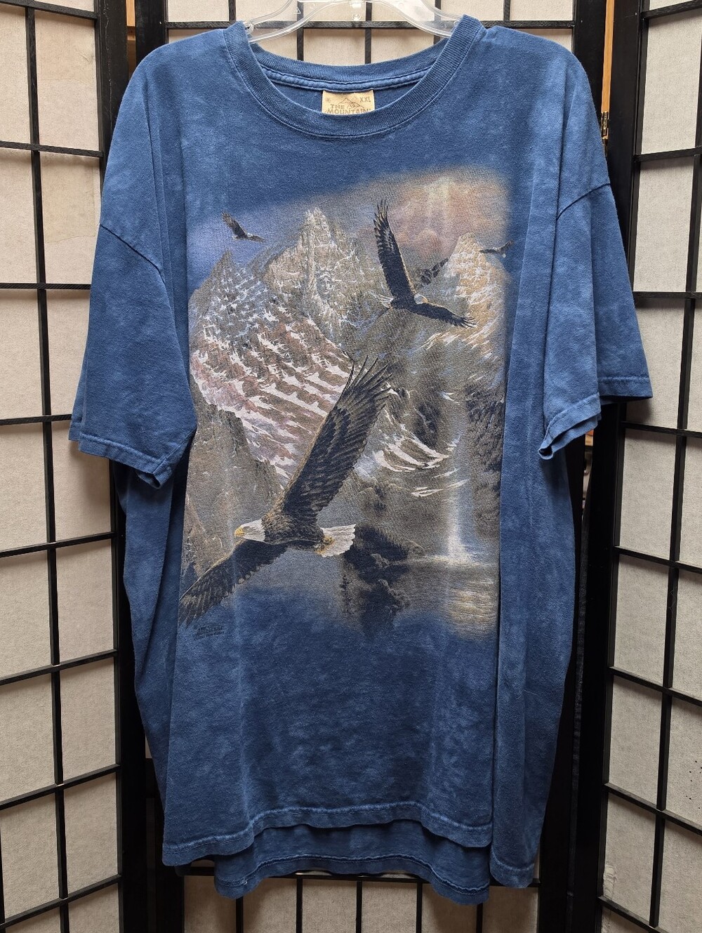The Mountain Eagle Flag Statue of Liberty Patriotic Tie Dye shirt Men's XXL 2X